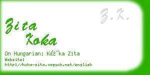 zita koka business card